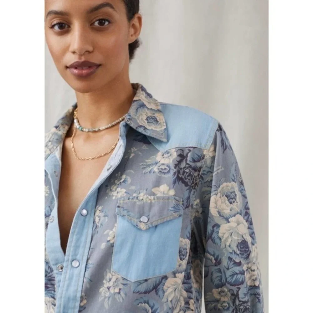 Floral Chambray Button Down - Picture 2 of 8
